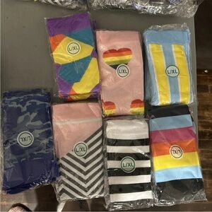 Vibrant Women's Hosiery Set - Stripes and Patterns compression socks set of 7